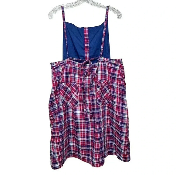 ModCloth Plaid Dress Blue Red Size 1x - Picture 6 of 10